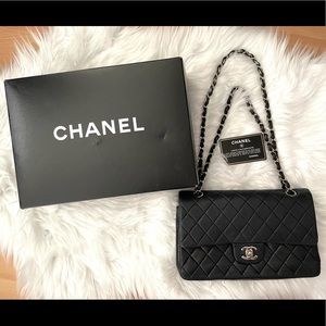 Chanel Lambskin Quilted Medium Double Flap Black